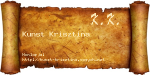 Kunst Krisztina névjegykártya
